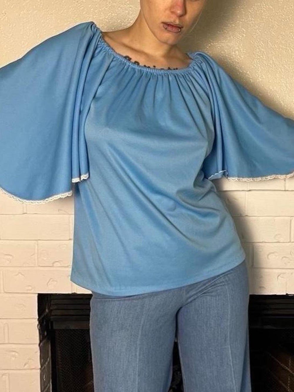 70s Halloween bellsleeve top